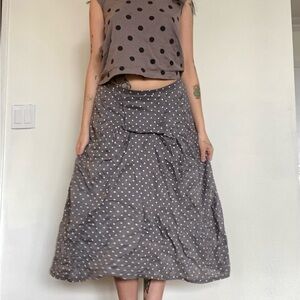 Polka Dot Blue Gray Skirt